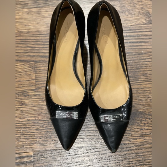 Coach black heels with silver buckle, size 7 - Picture 6 of 7